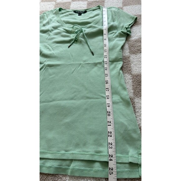 Lauren Ralph Lauren Women’s Small Light Green Short Sleeve String Tie Top Blouse - Picture 6 of 6
